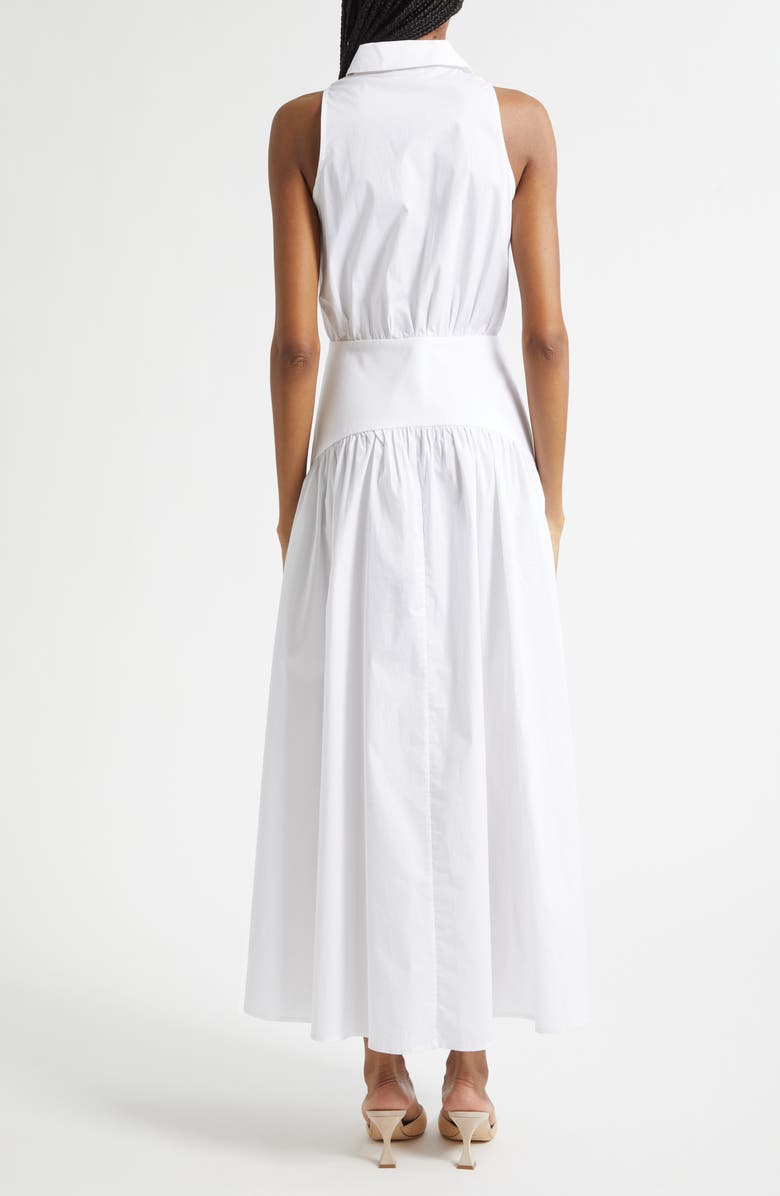 STAUD Romy Sleeveless Maxi Shirtdress, Alternate, color, White