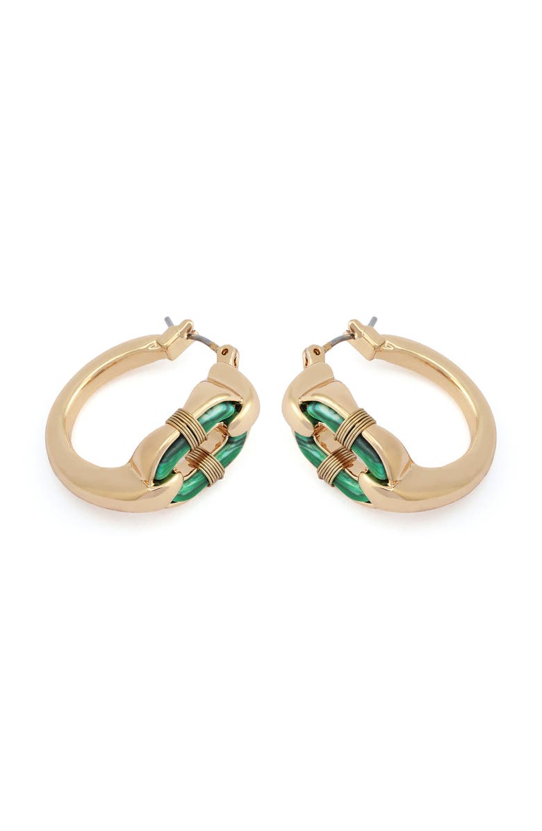 Robert Lee Morris Reconstituted Malachite Huggie Earrings, Alternate, color, Green