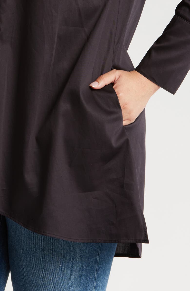 HARSHMAN Dorette Asymmetric Collar Cotton Tunic, Alternate, color, 