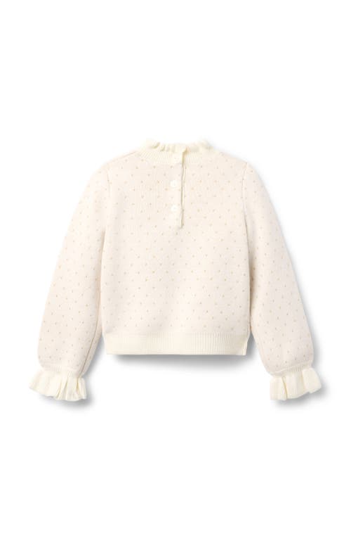 Janie And Jack Sparkle Dot Sweater In Neutral