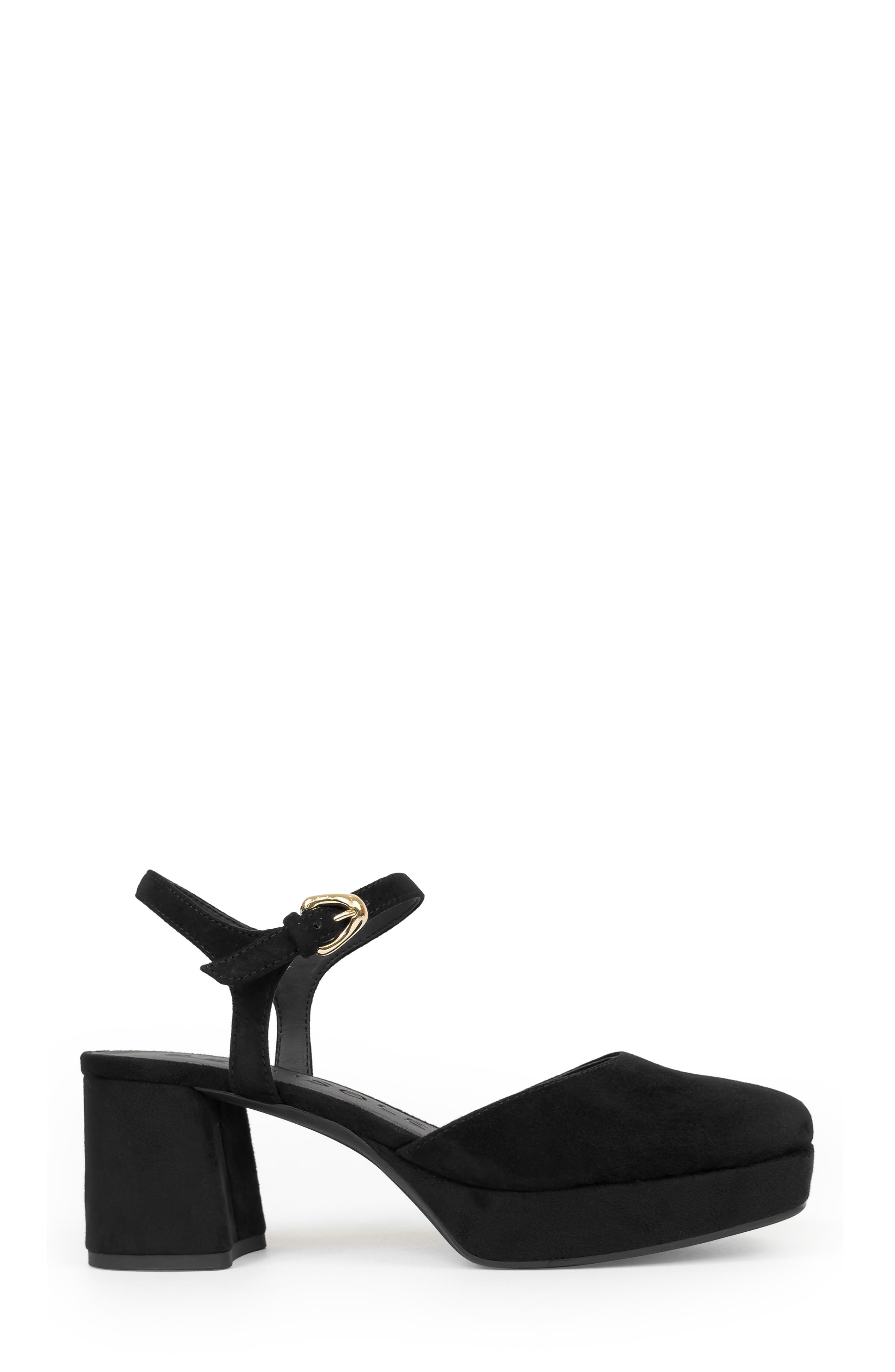 Aerosoles Soir Ankle Strap Platform Pump, Alternate, color, Black Suede