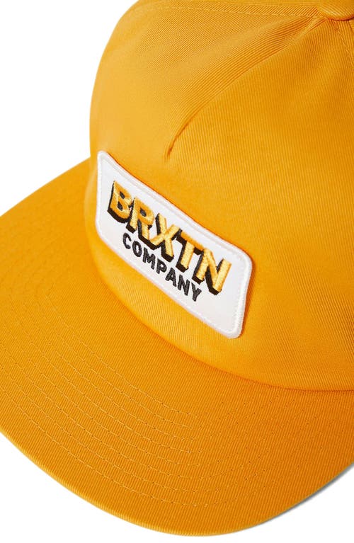 Brixton Retro Emblem Mustard-yellow Cap In Brown