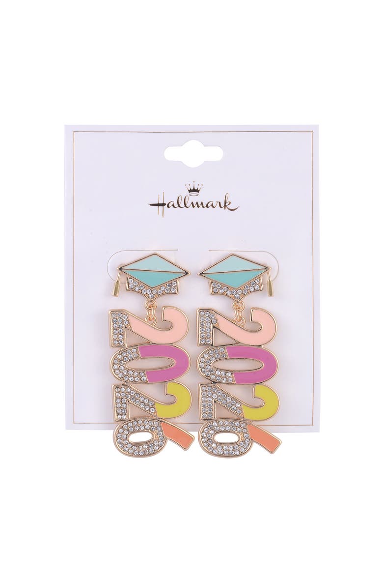 2026 Graduation Earrings, Alternate, color, Multicolored