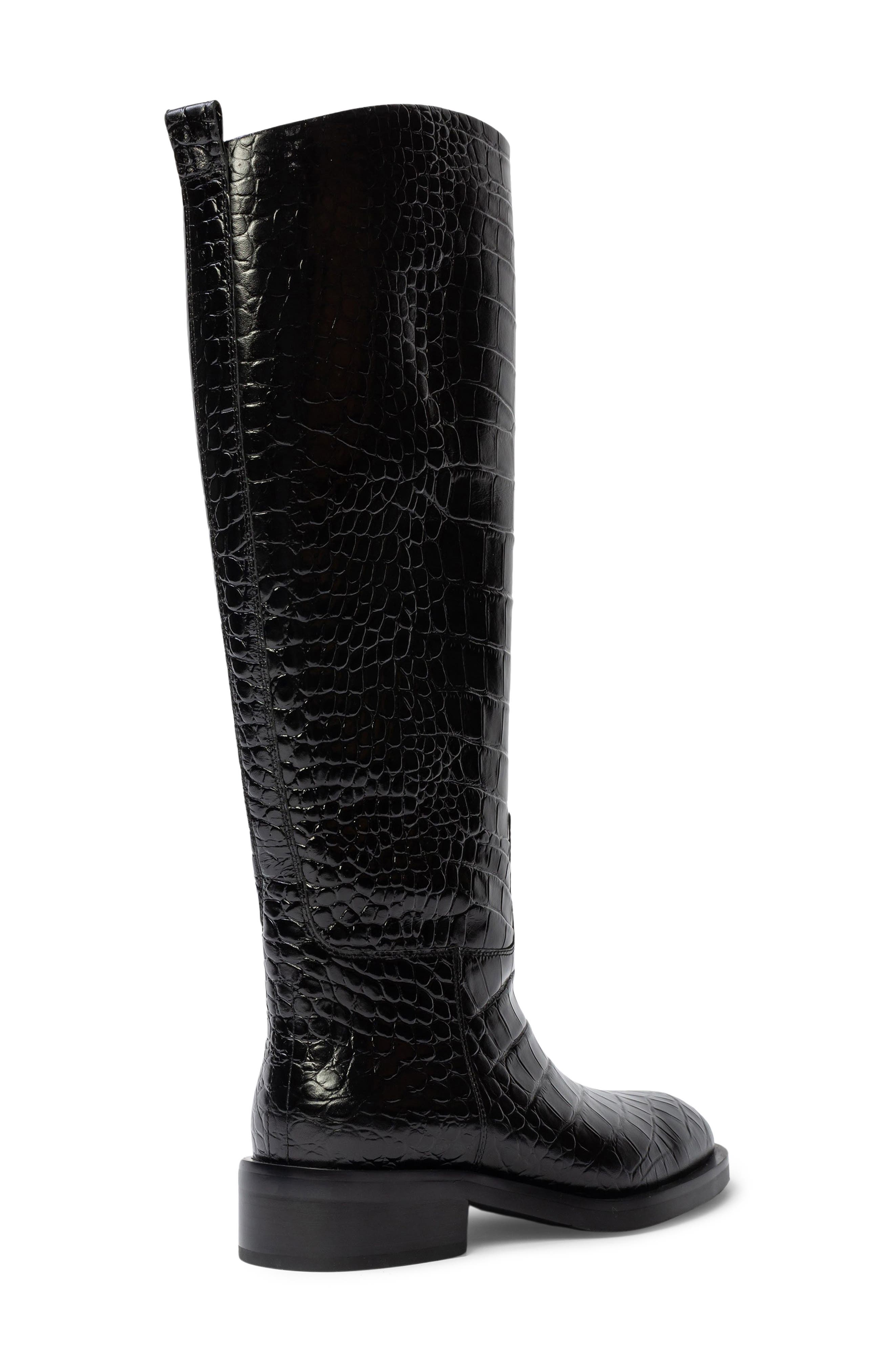 Pace Tall Boot, Alternate, color, BLACK CROCO LEATHER