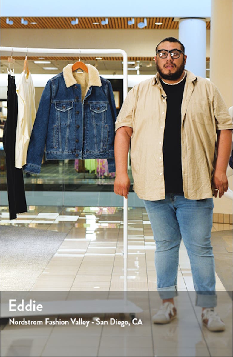 Western Faux Shearling Lined Denim Jacket, sales video thumbnail