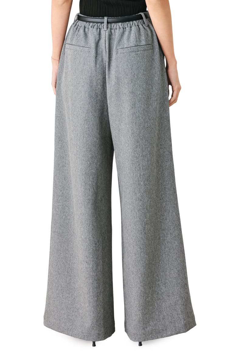 Wide Leg Pants with Belt, Alternate, color, GREY