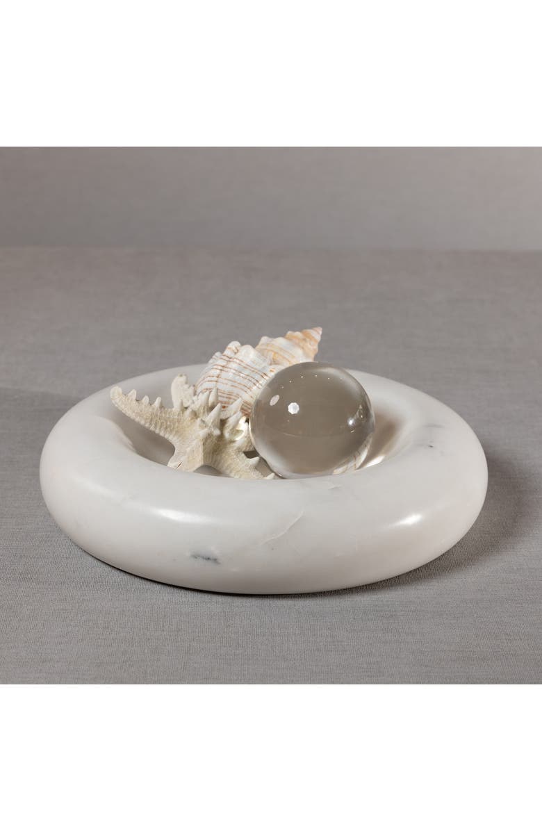 Zodax Monza Curved Round Marble Bowl, Alternate, color, White