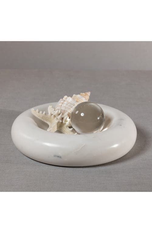 Zodax Monza Curved Round Marble Bowl In White