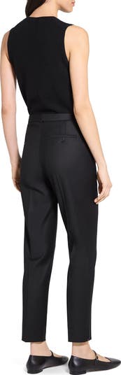 Theory Sleek Flannel High Waist Taper Pants | Nordstromrack