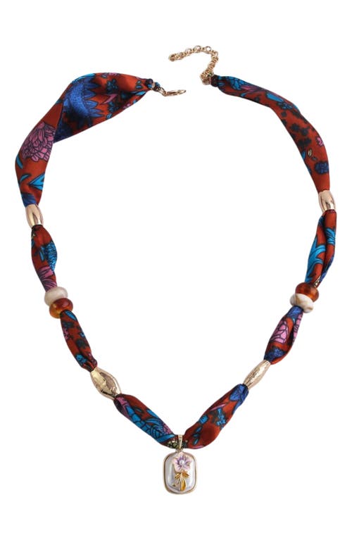 Macrae & Co . Eden Scarf Pendant Necklace In Multi