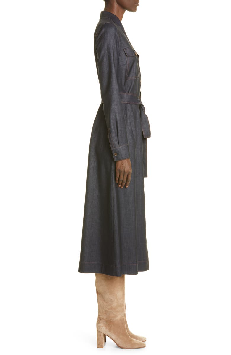 Lafayette 148 New York Sonny Long Sleeve Denim Shirtdress, Alternate, color, 