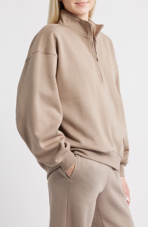 Bp. Relaxed Quarter Zip Pullover In Brown