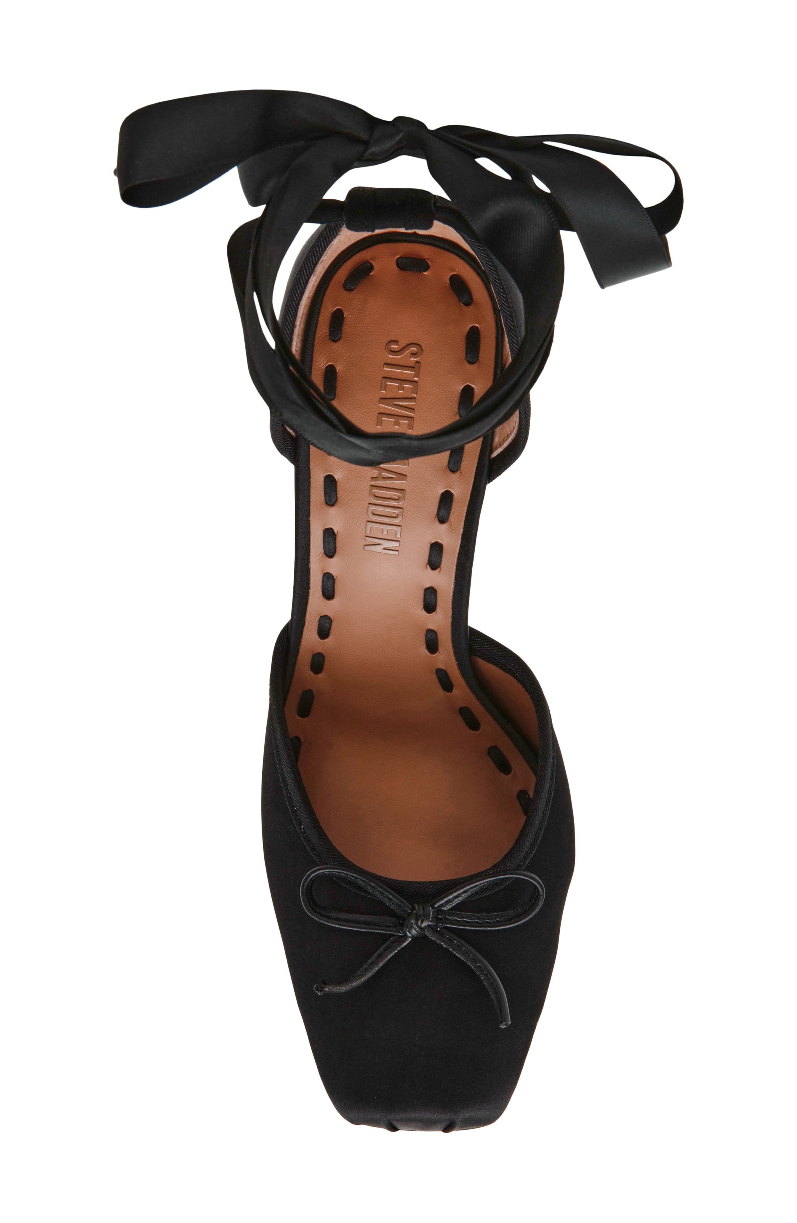 Steve Madden Larina Ankle Wrap Pump, Alternate, color, Black Satin