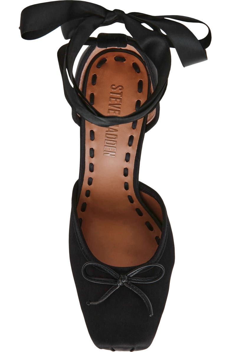 Steve Madden Larina Ankle Wrap Pump, Alternate, color, Black Satin