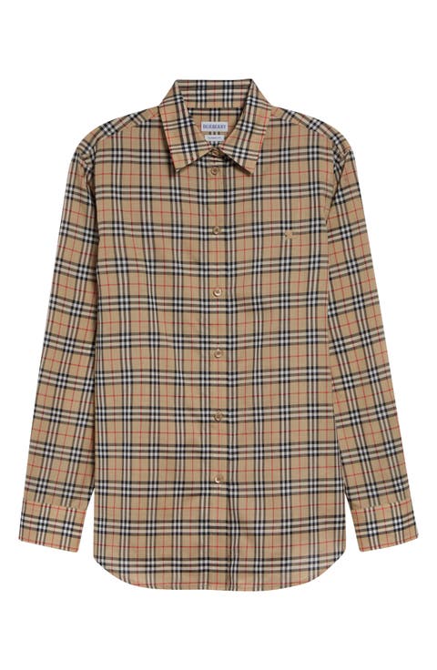 Emma Check Cotton Poplin Button-Up Shirt