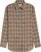 Burberry Emma Check Cotton Poplin Button-Up Shirt