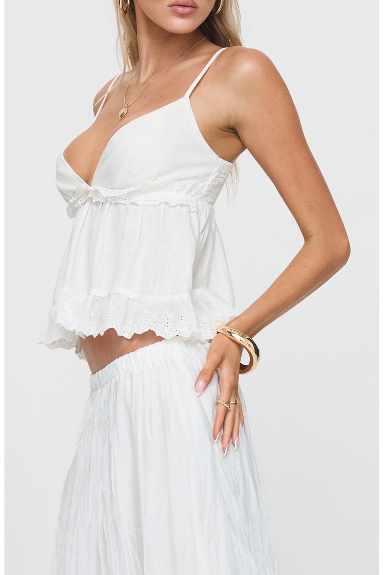 To One's Liking Eyelet Babydoll Camisole, Alternate, color, WHITE