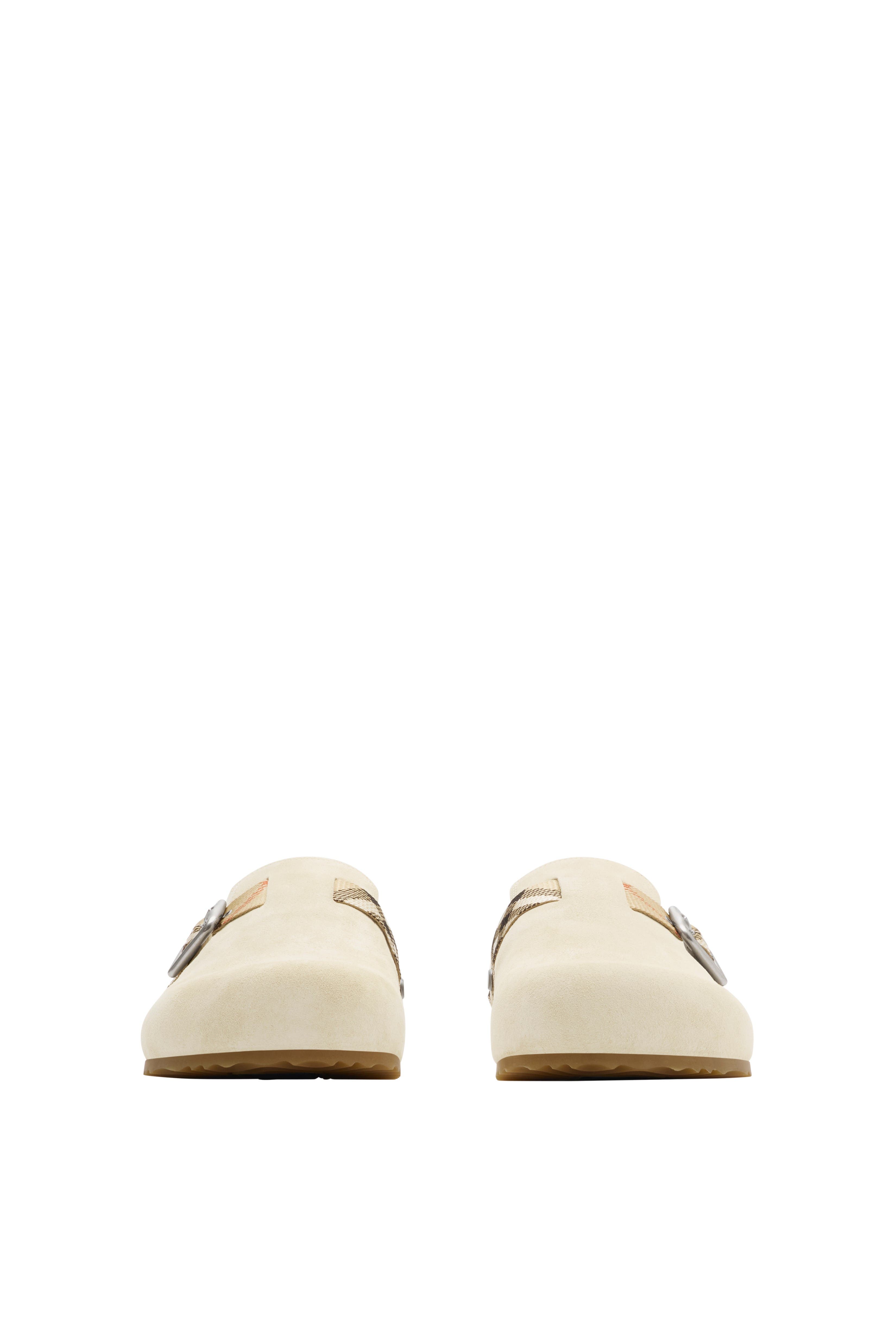 Burberry Suede Urchin Clogs, Alternate, color, Bake