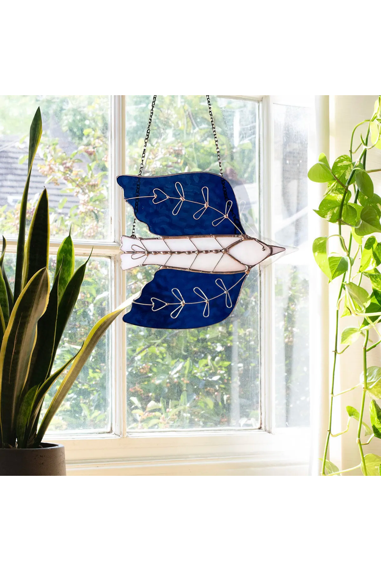 Stained Glass Sparrow Suncatcher by Samara Phillips, Main, color, Multi