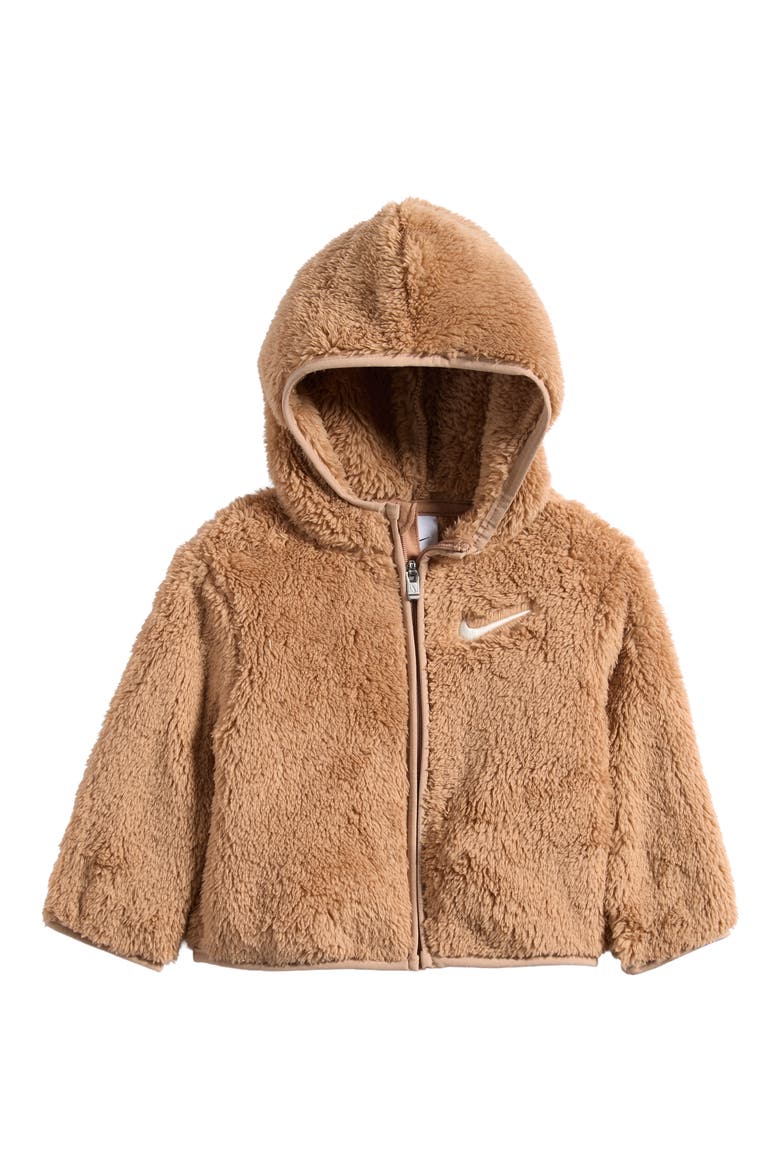 Faux Shearling Full Zip Hoodie, Main, color, HEMP