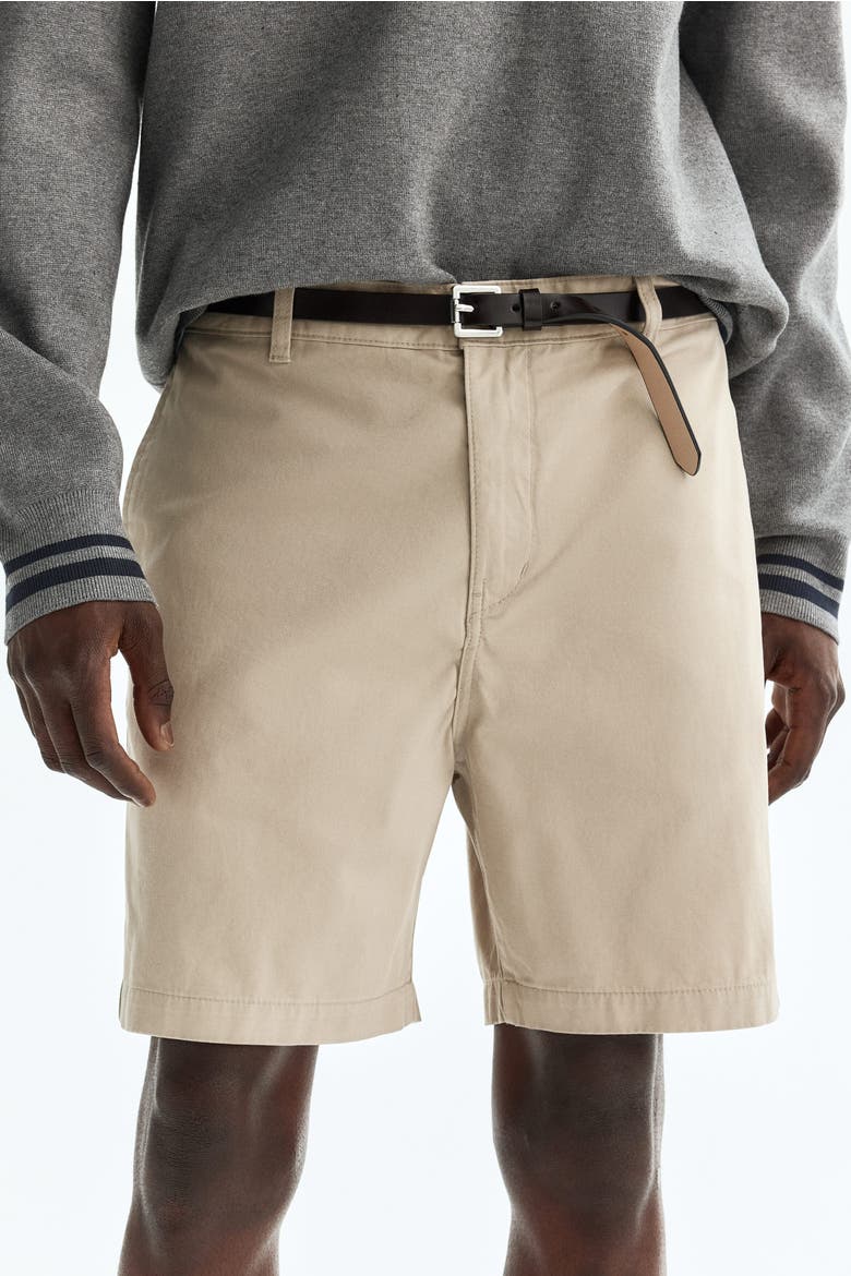 Relaxed Fit Chino Shorts, Alternate, color, Beige