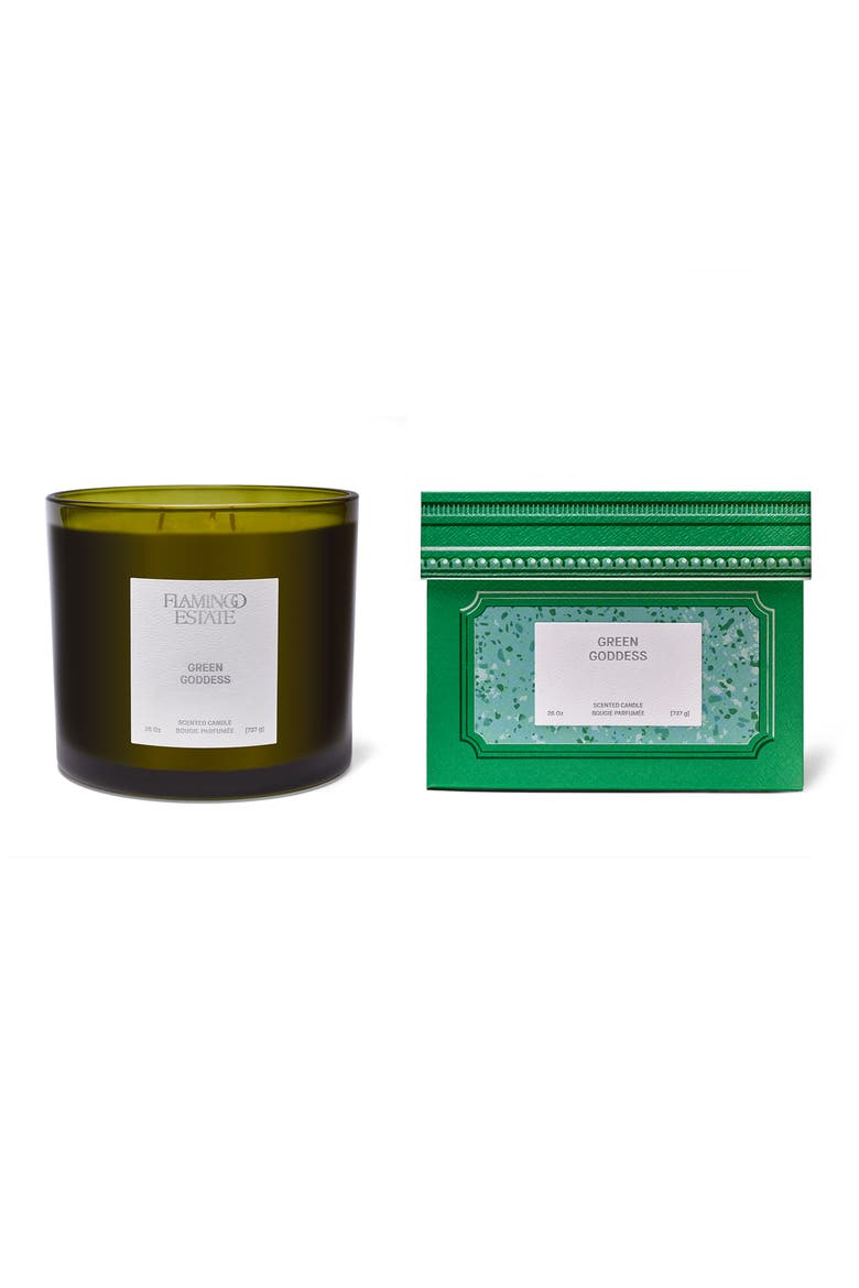 Green Goddess Three-Wick Candle, Main, color, GREEN