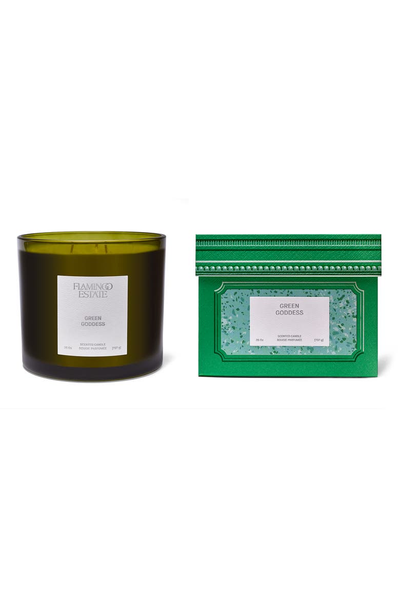 FLAMINGO ESTATE Green Goddess Three-Wick Candle, Main, color, Green