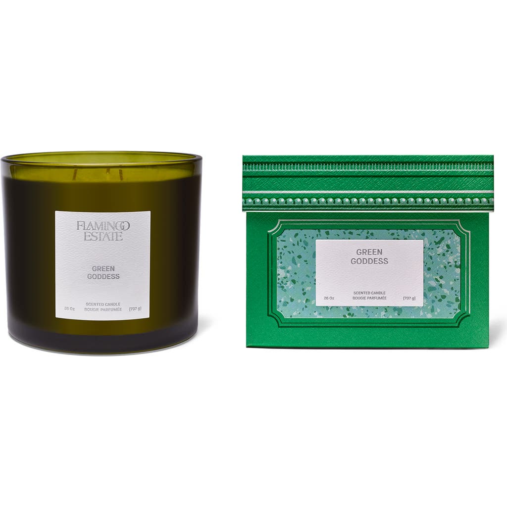 Flamingo Estate Green Goddess Three-wick Candle In Multi