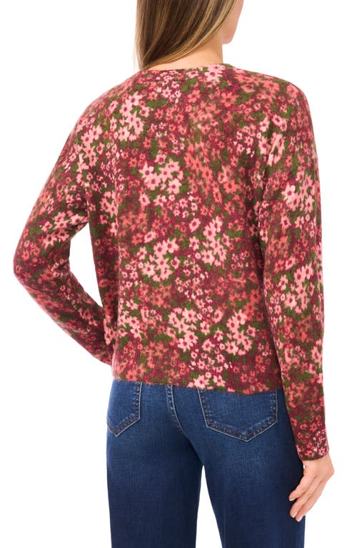 Cece Print Sweater In Red