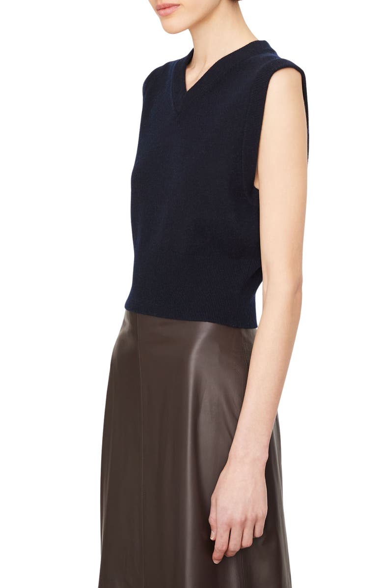 Vince Shrunken Wool & Cashmere Blend Sweater Vest, Alternate, color, Coastal