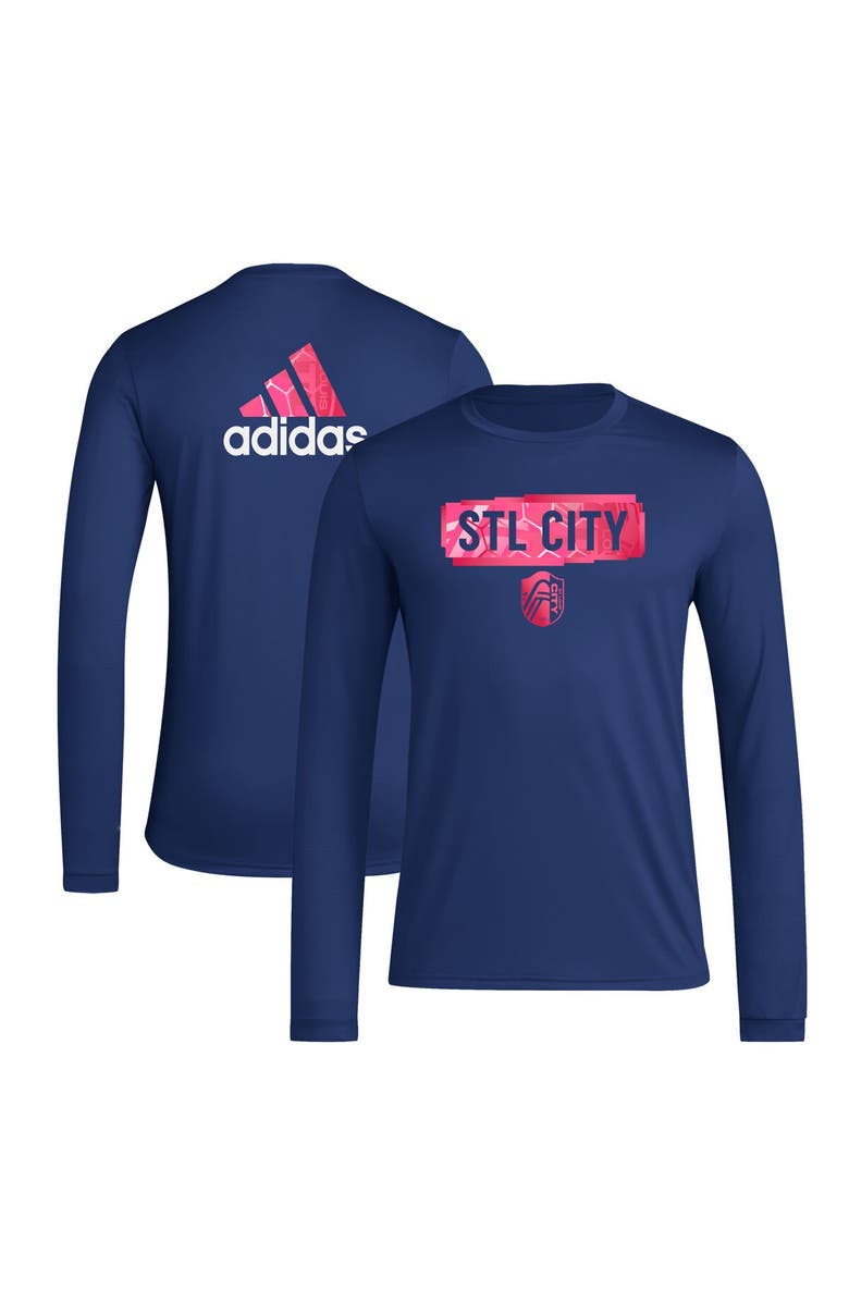 adidas Men's adidas Navy St. Louis City SC Local Pop AEROREADY Long Sleeve T-Shirt, Main, color, Navy