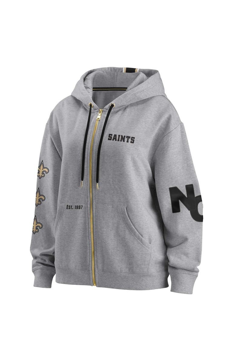 WEAR by Erin Andrews Women's WEAR by Erin Andrews Gray New Orleans Saints Full-Zip Hoodie, Alternate, color, Gray