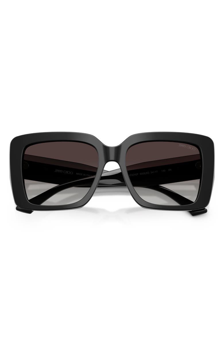 Jimmy Choo 54mm Gradient Square Sunglasses, Alternate, color, Black / Grey Gradient