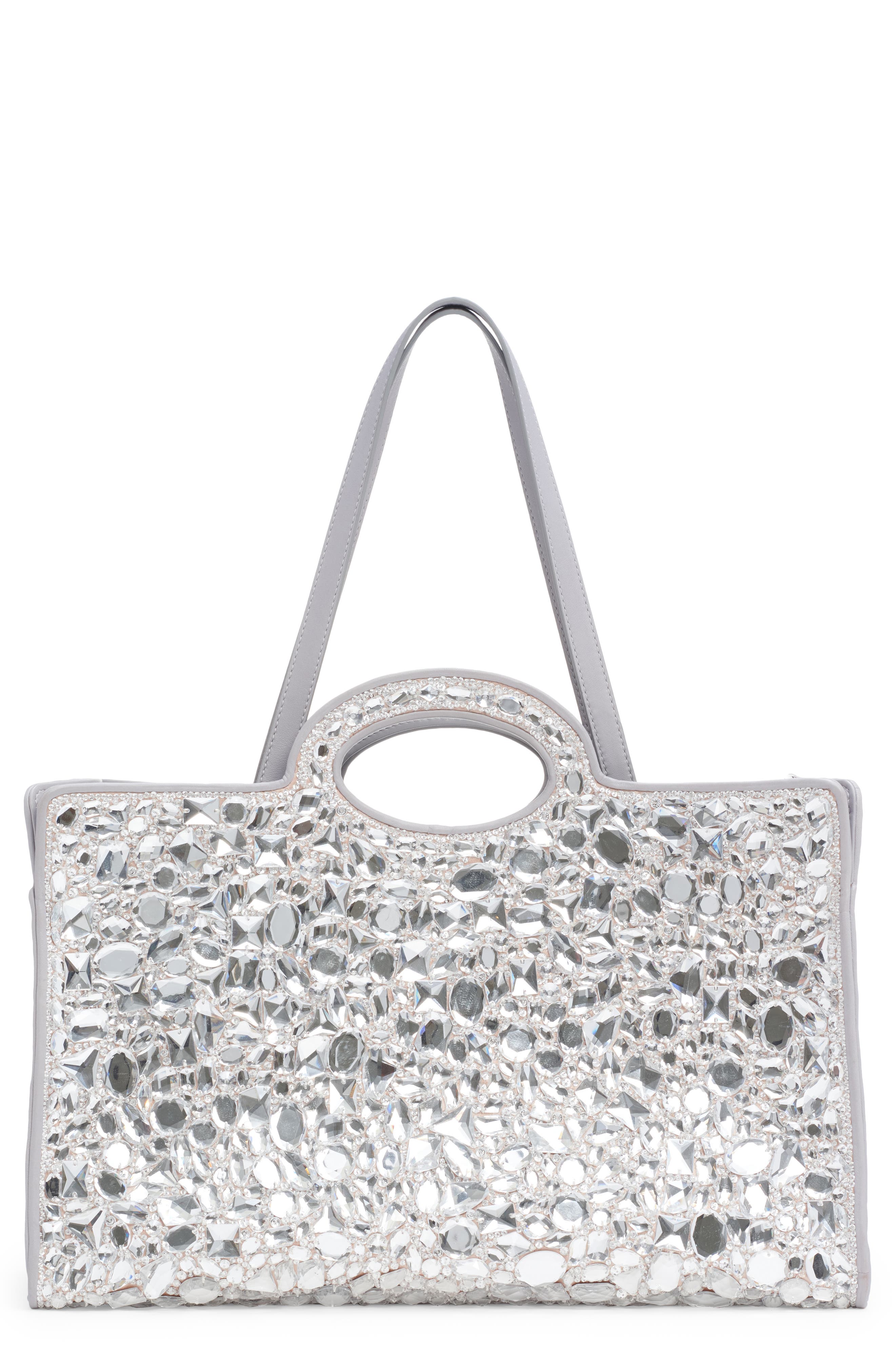 Valentino Garavani Le Troisième Crystal Embellished Tote, Main, color, 