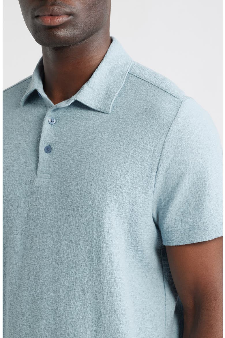 Newman Textured Cotton Blend Polo, Alternate, color, SOFT TEAL