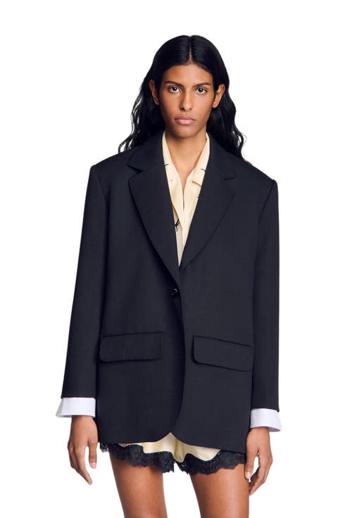 Mixed-material satin jacket