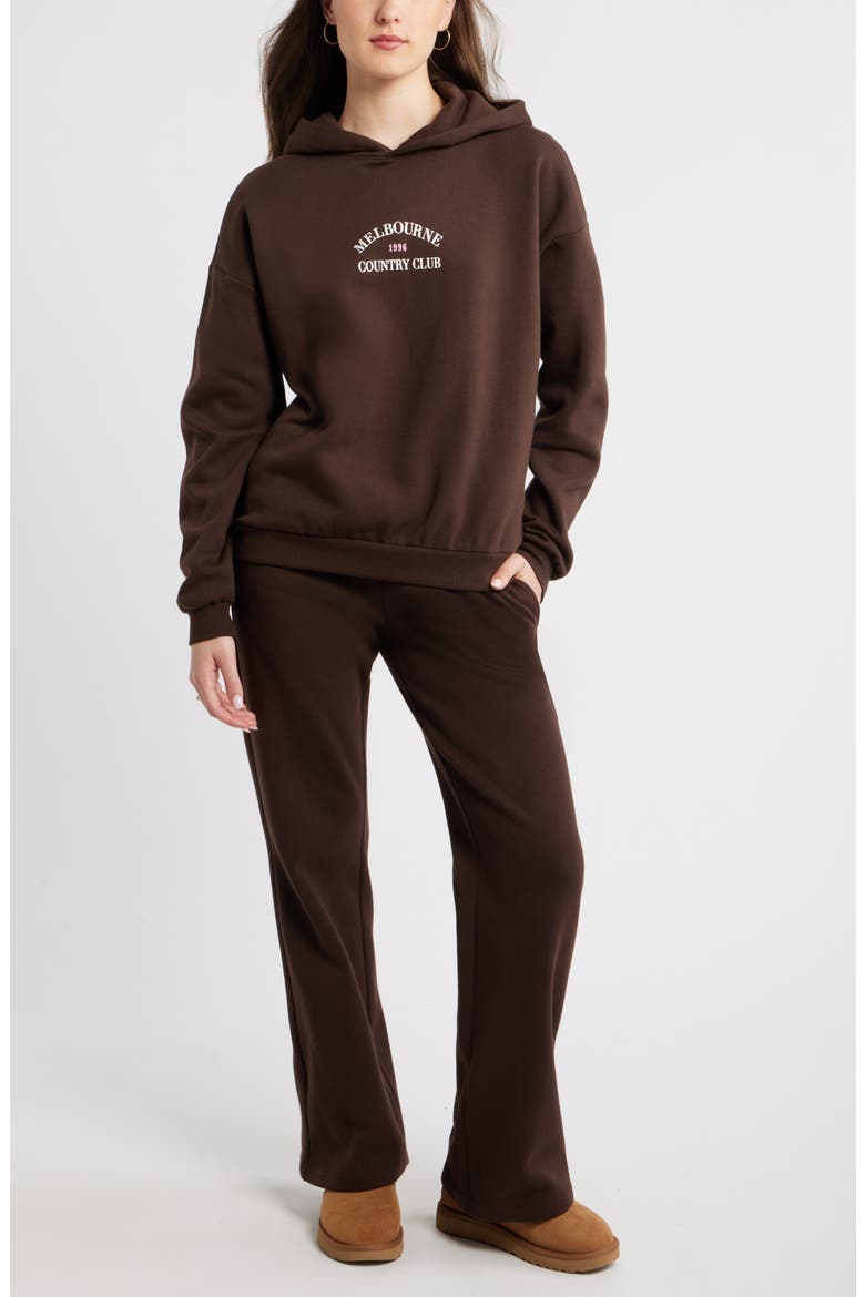 Baggy Flare Leg Sweatpants, Alternate, color, BROWN COFFEE