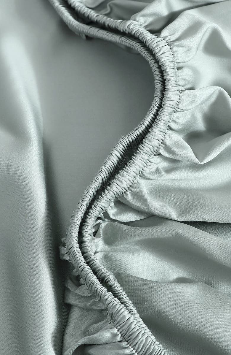 Sunday Citizen Silky Fitted Sheet, Alternate, color, Slate Grey