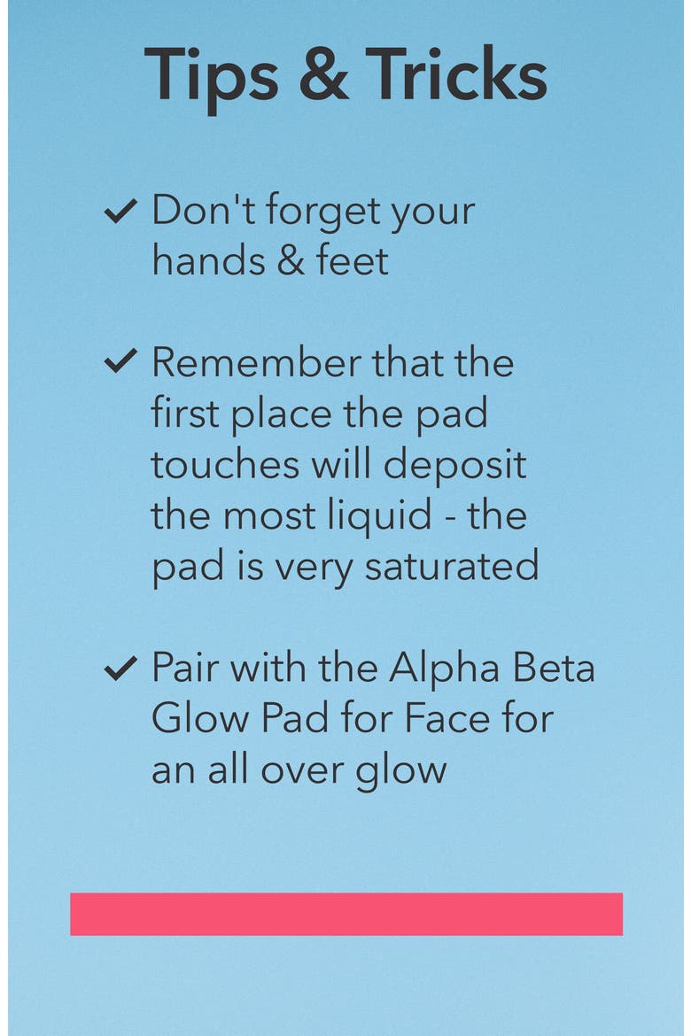 8-Pack Alpha Beta® Glow Pad™ Self-Tanner For Body Buildable Glow, Alternate, color, NO COLOR