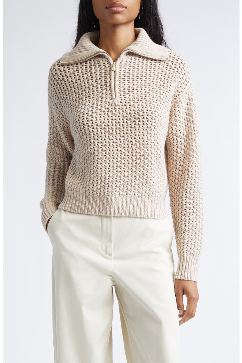 Tequila Wool Blend Quarter Zip Sweater, Main, color, ALBINO