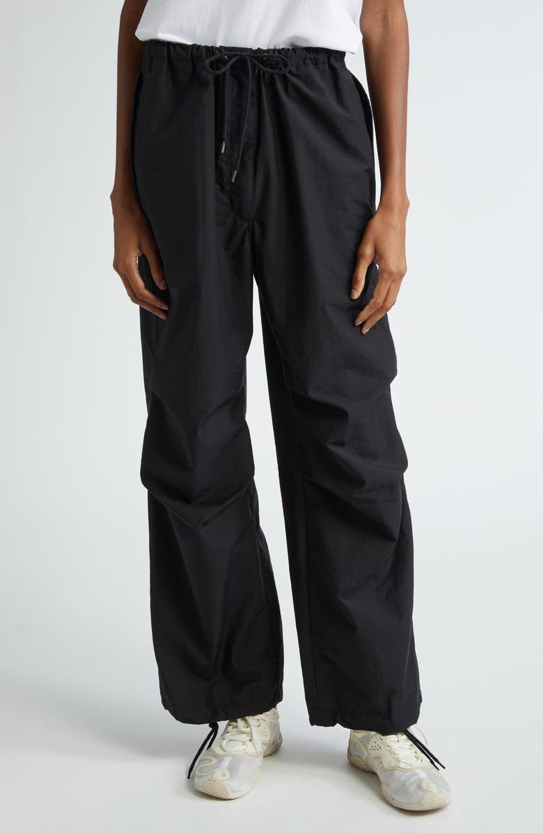 Acne Studios Parla Cotton & Nylon Parachute Pants, Main, color, Black