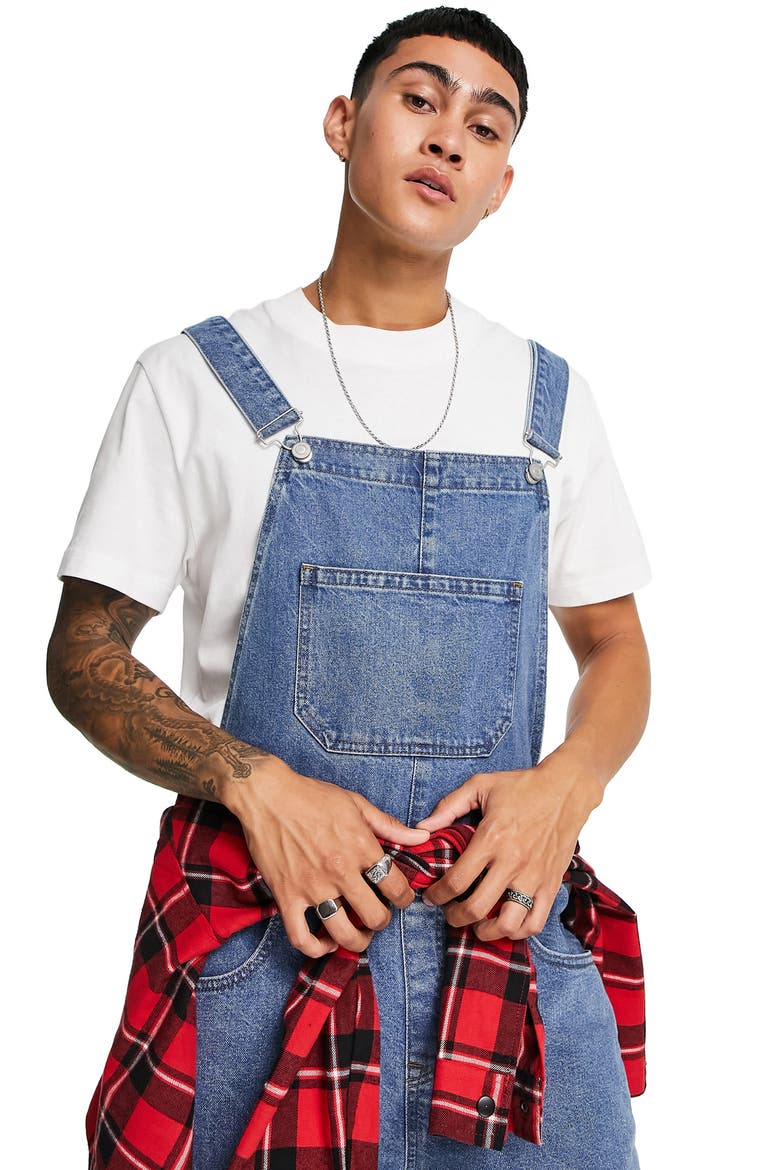 Denim Overalls, Alternate, color, MID BLUE