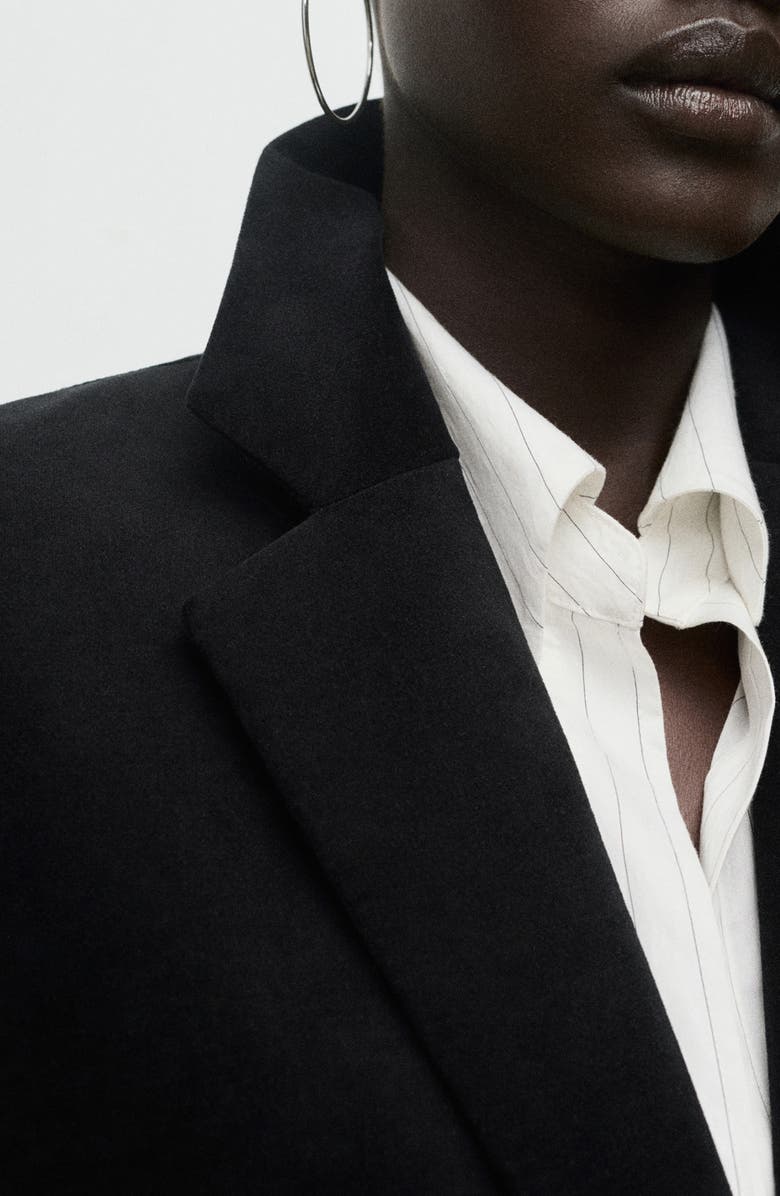 MANGO Stretch Velveteen Jacket, Alternate, color, Black