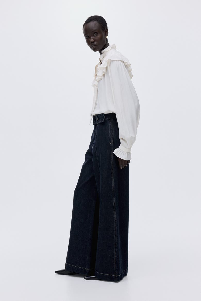 Wide High Jeans, Alternate, color, Dark denim blue