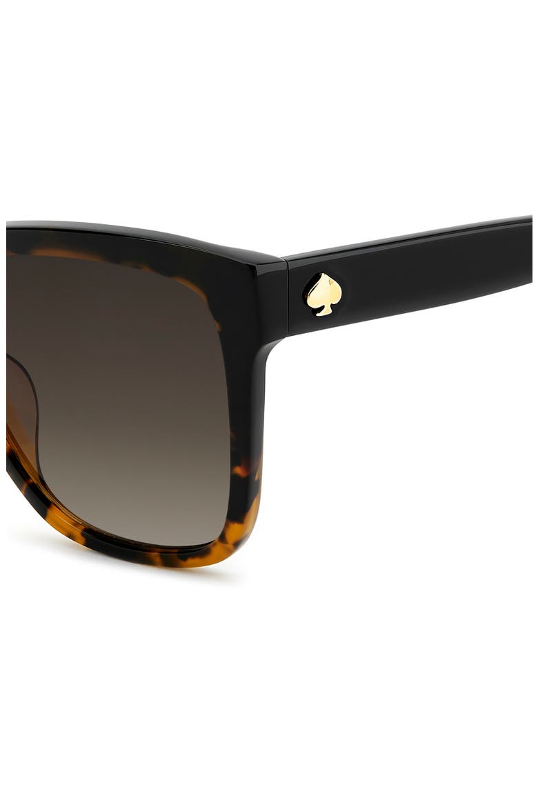 kiya 56mm square sunglasses, Alternate, color, BLACK HAVANA/ BROWN SF