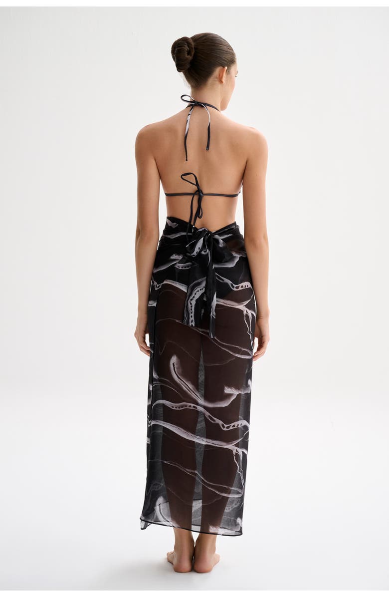Nelblu Swimwear Pareo Print Skirt, Alternate, color, Print Negro