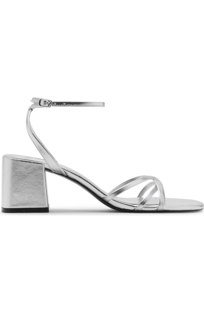 MANGO Ankle Strap Sandal, Alternate, color, Silver