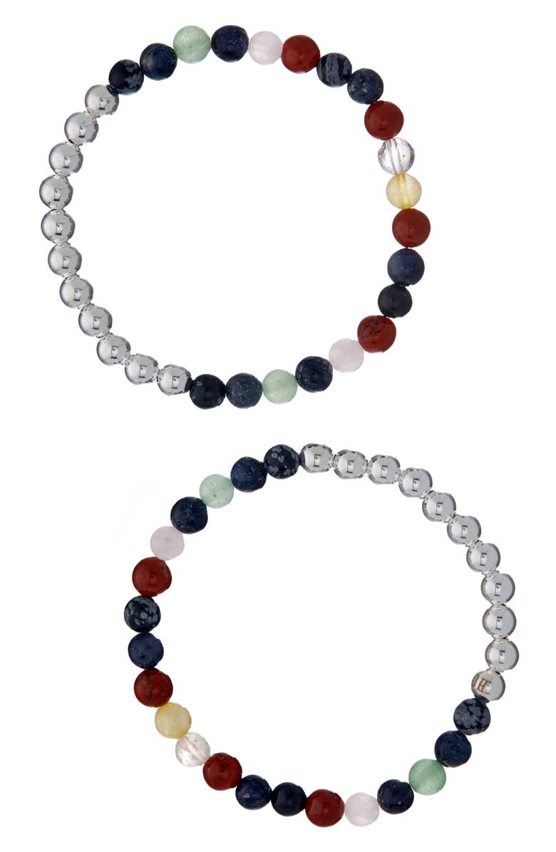 The Healer’s Collection N32 Emotional Eating Set of 2 Healer's Bracelets, Main, color, Silver