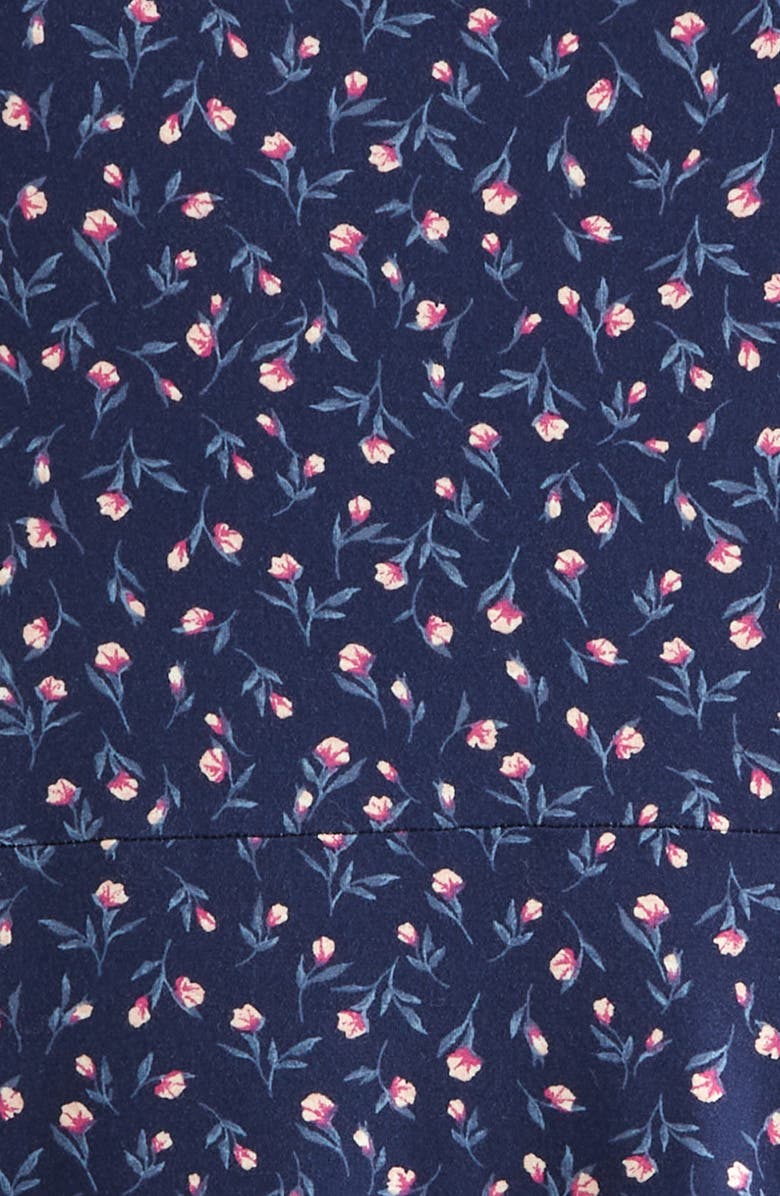 Nordstrom Kids' Knit Faux Wrap Dress, Alternate, color, Navy Peacoat Budding Blooms