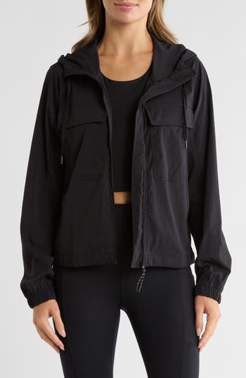 Yogalicious Trekki Vibrant Move Hooded Jacket In Black